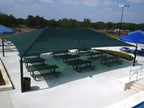 Hip Roof Shade Structure with 4 Posts and 12 Foot Entry