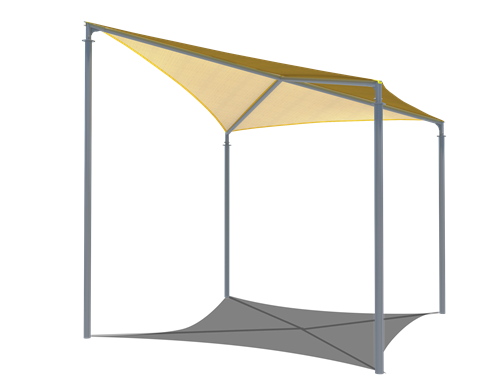Wave Shade Structure with 4 Posts